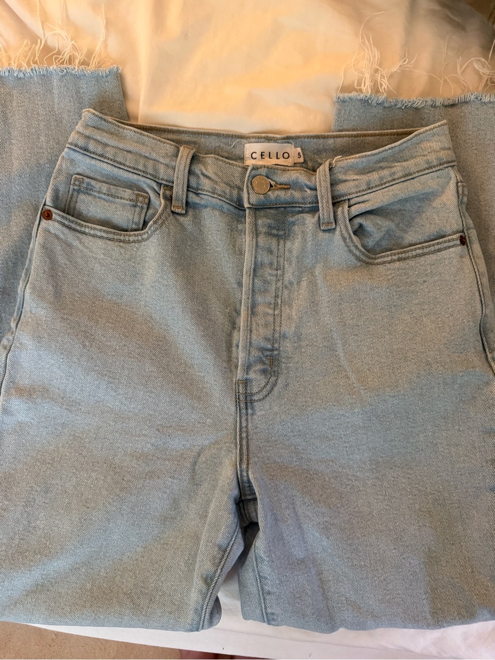 Cello Light Blue High-Rise Straight Jeans